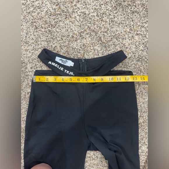 Amelie Teje Zip Up Cut Out Black Pants - Picture 7 of 9